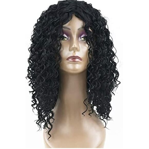 Unbranded Other - Long Black Wavy Wig for Women - Curly Synthetic Heat Resistant Hair Long Wig
